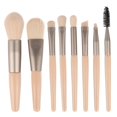 thumbnail image 1 of Nvzi Juego de brochas de maquillaje en miniatura, 8 piezas, kit de brochas de maquillaje para viajes, brochas cosméticas para rostro, base, rubor, sombra de ojos (beige), 1 of 3
