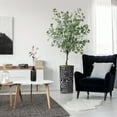 thumbnail image 4 of Artificial Tree in Modern Geometric Pattern Planter, Fake Eucalyptus Silk Tree for Indoor and Outdoor Home Decoration - 66" Overall Tall (Plant Pot Plus Tree), 4 of 5