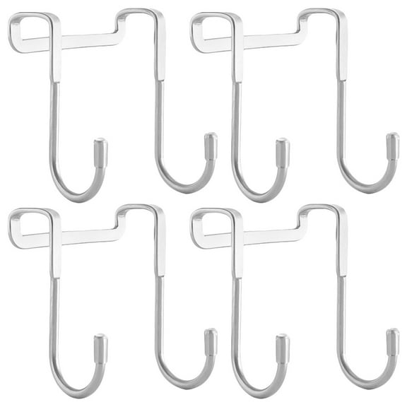 KAKOWELY 4Pcs Over Cabinet Door Hooks Heavy Duty Stainless Steel Hanging Storage Bathroom Kitchen Home Organization