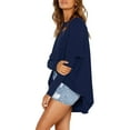 thumbnail image 5 of MPWEGNP Oversized T Shirts for Women Tunic Tops to Wear with Leggings Long Sleeve Fall Sweaters Dressy Tops Navy XL, 5 of 7