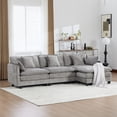 thumbnail image 4 of 111.5” Gray Modular Sofa, 3 Seater L Shaped Chenille Sectional for Living Room, Cloud Sectional Couch with Ottoman, Sofá moderno, 4 of 10