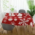 thumbnail image 6 of Coolnut Christmas Snowflake Tablecloth, Waterproof Washable Polyester Square Table Cover, Durable Tablecloth for Kitchen Dining Table Party Decor, 60"X 120", 6 of 7