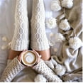 thumbnail image 2 of Komoo 2pair Women Thigh High Socks Cable Knit Over Knee Socks Girls Winter Thigh High Long Boot Stocking, 2 of 7