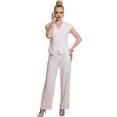 thumbnail image 1 of Conjunto 2 Piezas Elegante, Chaleco con Botones y Pantalón de Pierna Amplia, Look Sofisticado para Mujer, 1 of 5