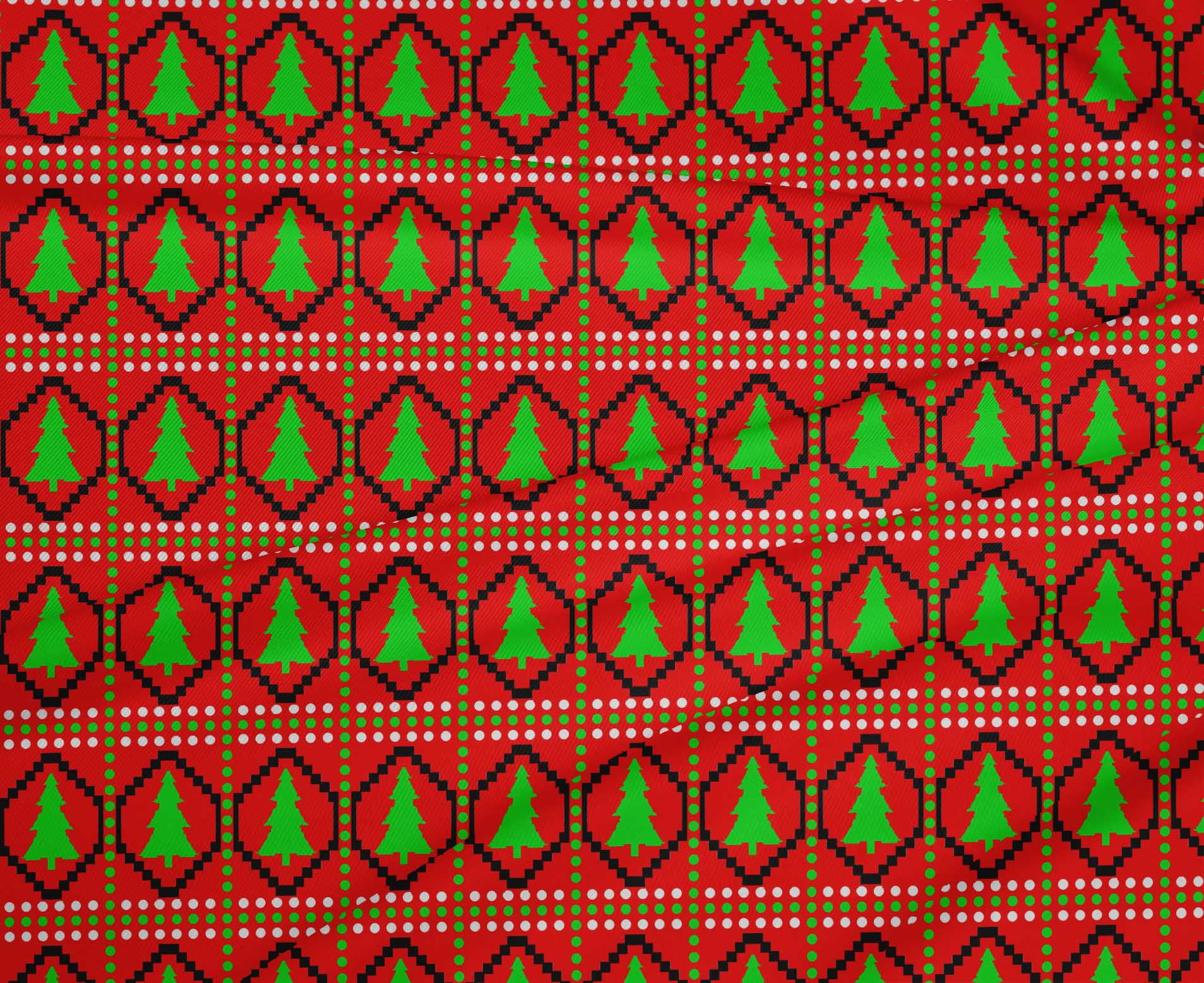 oneOone Polyester Spandex Red Fabric Merry Christmas Dress Material Fabric Print Fabric By The Yard 56 Inch Wide-Q1C