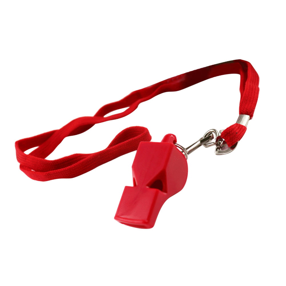 Red Colors With Free Lanyard Classic Referee Professional Plastic Whistle 