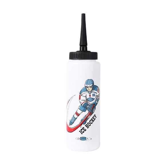 Eqslft Squeeze Water Bottles Water Bottle with Straw,1 Liter Easy Squeeze Bottles for Hockey Straight Long Straw Built In Finger Grip,Sports Water Bottle