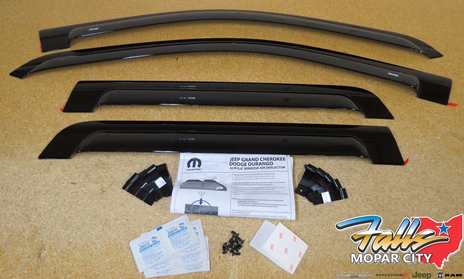 Grand Cherokee Side Window Air Deflector Deflectors Tinted Set Of 4 Mopar Oem