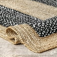 thumbnail image 3 of Indian Handmade Braided Black & White Cotton with Natural Jute Area Rugs , Floor Decor Carpet Size 2 x 14 Feet ( 60 cm x 420 cm ), 3 of 4