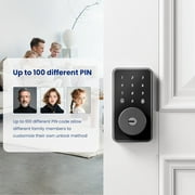 HWKTSMA Keyless Entry Door Lock with Electronic Keypad, Digital Smart Deadbolt Lock for Front Door, Matte Black, Easy Installation
