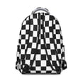 thumbnail image 3 of Black and White Checkered Backpack for School,Cute School Bag,Schoolbag with Adjustable Shoulder Straps & Padded Back,15.3"x11"x7.1".﻿, 3 of 6