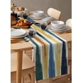 thumbnail image 6 of Blue Yellow Abstract Table Runner 48 Inches, Modern Green Artwork Bed Runner Dresser Scarves Tabletop for Indoor Outdoor Parties/Ceremony/Banquet, 13" x 48", 6 of 8