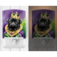 thumbnail image 2 of Black Pug King of Mardi Gras Ceramic Night Light 4 in x 6 in, 2 of 3