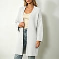 thumbnail image 6 of Otvok Women Textured Rib Knit Open Front Cardigan, Long Drop Shoulder Sleeve Mid Length Loose Knit Sweater Outerwear, 6 of 7