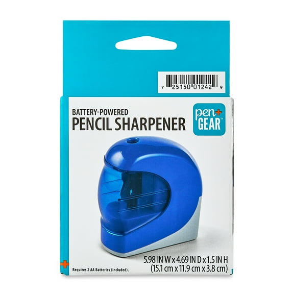 Pen+Gear Battery-Operated Pencil Sharpener, Blue