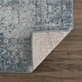 thumbnail image 4 of BoutiqueRugs Peeta Boho Oriental Medallion Area Rug - Farmhouse Traditional Floral Carpet for Living Room, Bedroom, Dining Room - Faded Vintage Look - Blue, Gray Blue - 6'7" x 9', 4 of 9