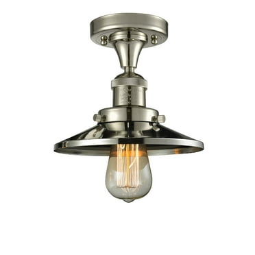 Innovations 1-LT LED Railroad 7" Semi-Flush Mount - Polished Nickel - 517-1CH-PN-M1-LED