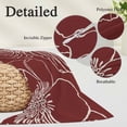 thumbnail image 2 of Red Flowers Pillow Covers, Linen Long Throw Pillow Case, Spring Floral Botanical Modern Art Holiday Pillow Protector Decorative Cushion Cover for Living Room/Bedroom 20" x 26", 2 of 8