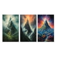 thumbnail image 2 of Designart "Enigmatic Splendid Peak Enchanted Reveries II" Meadow Wall Art Set Of 3 - Traditional Green Gallery Wall Set For Home Decor, 2 of 6