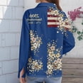 thumbnail image 5 of Domzest Womens 250th Anniversary Usa Shirt Patriotic Long Sleeve V Neck Butoon Down Shirt 4th Of July American Flag Elements Tshirts Navy XL, 5 of 5