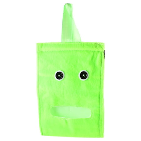 Unique Bargains Washroom Bedroom Paper Facial Tissue Napkin Plush Dispenser Holder Green