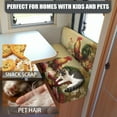 thumbnail image 5 of FOR U DESIGNS Rooster Chicken Peony Pattern 2 Pcs RV Dinette Cushion Covers Breathable Camper Cushion Slipcover Stretch 2 Seat Sofa Chair Cover Camper Seat Covers Dinette Booth, 5 of 7