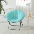 thumbnail image 2 of Mainstays Faux Fur Saucer Chair, Aqua, 2 of 8