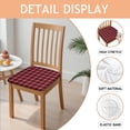 thumbnail image 2 of Red and Black Plaid Seat Covers for Dining Room Chairs Set Of 4,Stretch Printed Washable Chair Seat Cover with Elastic Ties and Button,Removable Waterproof Couch Cushion Covers, 2 of 6