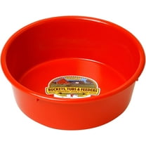 Little Giant 5 Quart Heavy Duty Plastic Red Utility Pan For Livestock Feeding