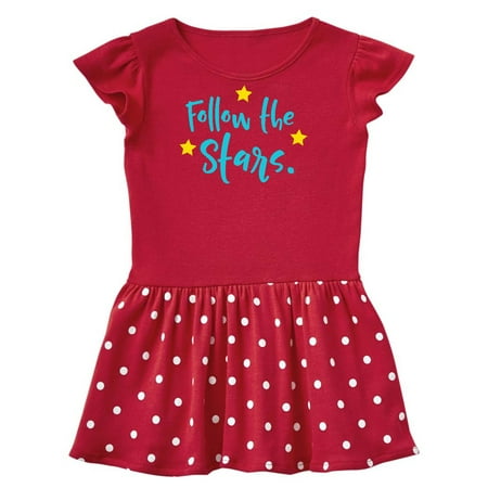 

Inktastic Follow The Stars - Blue Yellow Gift Toddler Girl Dress