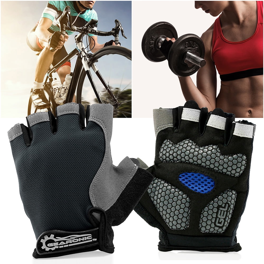 Grebarley Cycling Gloves Bike Gloves Bicycle Gloves Gym Gloves Mountain Road Anti-Slip Shock-Absorbing Gel Pad Light Weight Breathable MTB Biking Gloves for Men Women