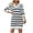 White, variant on vdgthytj Women's Striped Long Sleeves Sweater Dress Ladies Lapel V-Neck Casual Knitted Casual Loose Comfy Dress