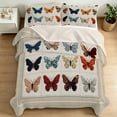 thumbnail image 3 of FIVERAM Butterfly Bedspread for Queen Bed,3 Piece Lightweight Patchwork Quilt Set Queen Size,Reversible Coverlet Bedding Set for Women Bedroom Decor, 3 of 8