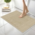 thumbnail image 1 of Canadian Linen Everest Bathmats 2 Pack, 20"x30", Lightweight Quick Dry Soft Absorbent Cotton Bath Mat for Bathroom Shower with Greek Key Design, Beige, 1 of 9