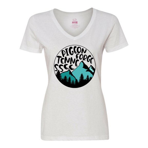 Inktastic Pigeon Forge, Tennessee- Mountains Women's V-Neck T-Shirt