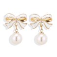 thumbnail image 1 of Pendientes con Clip de perlas de imitación, pendientes no perforados, Clip elegante para la oreja para mujer, accesorio de joyería diario para fiesta, 1 of 4