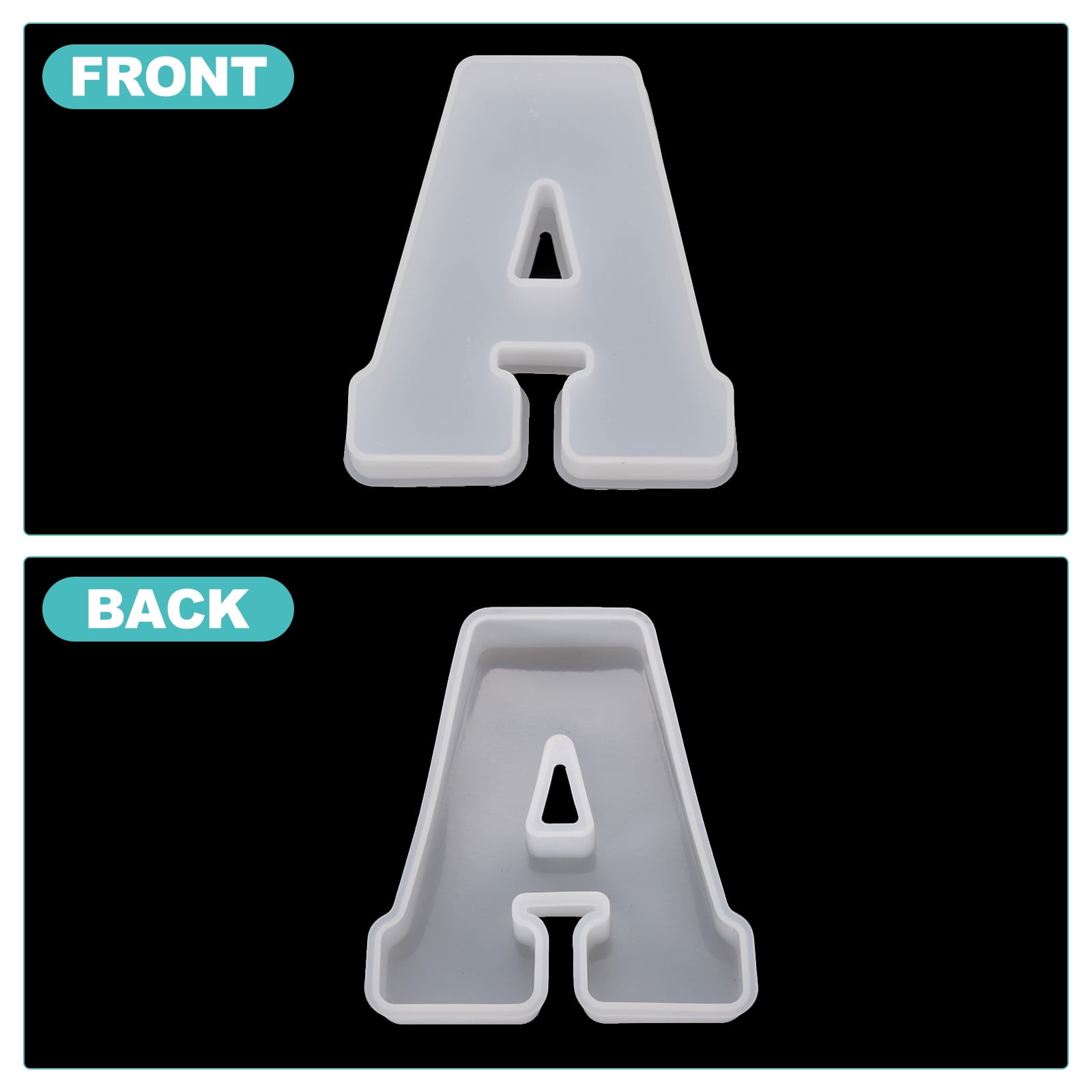 26packs 4" Letter Resin Molding Set Capital Alphabet Silicone Mould for DIY Crafts, Party Decoration