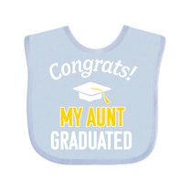 Inktastic Congrats My Aunt Graduated with Cap Boys or Girls Baby Bib