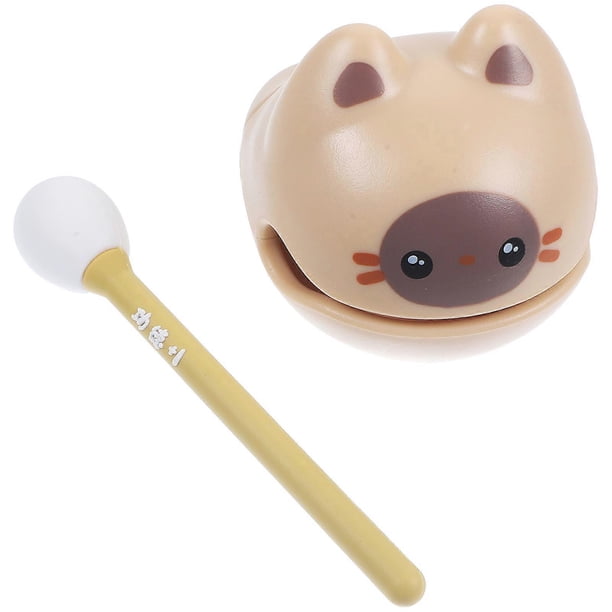 Wooden Cat-Shaped Percussion Toy Set for Playing Use Multi Color 1 Set Small Size