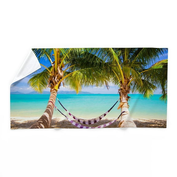 CafePress - Hammock On Tropical Beach - Large Beach Towel, Soft 30"x60" Towel with Unique Design