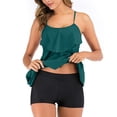 thumbnail image 4 of Women's Two Pieces Ruffles Flounce Layered Swimwear with Boy Legs Shorts Ruffles Plus Size Swimwear Bathing Suit,XXL, 4 of 6