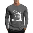 thumbnail image 2 of FDGIU Men's Halloween Graphic Tees Men Fashion Casual Print Sports Long Sleeves Round-Neck Blouses Shirts Casual Shirts, 2 of 5