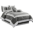 Chezmoi Collection Caprice 7Piece Gray/White Square Pattern Hotel