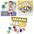 thumbnail image 4 of 2-3 del paquete 12x clasificador Montessori divertido huevo juguetes educativos de aprendizaje rompecabezas 3 piezas Sunnimix  Huevos a juego, 4 of 8