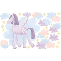 Purple Unicorn in Clouds - Fabric Wall Art Decals for Children's Rooms