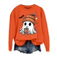 thumbnail image 2 of Vintage Washed Graphic Crewneck Sweatshirt for Women Witchy Vibes Aesthetic Tops Perfect for Trick or Treat Autumn Party, 2 of 4