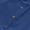 thumbnail image 6 of Lovzfmll Men's Summer Fashion Casual Stand Collar Solid Color Linen Short Sleeve Shirt, Soft Breathable Beach Top Navy, 2XL, 6 of 9