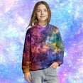 thumbnail image 4 of Cute Hoodies For Girls - Girls Galaxy Print Hooded Sweatshirt Soft Pullover With Pockets Cozy Casual Outerwear For Kids,, 4 of 4