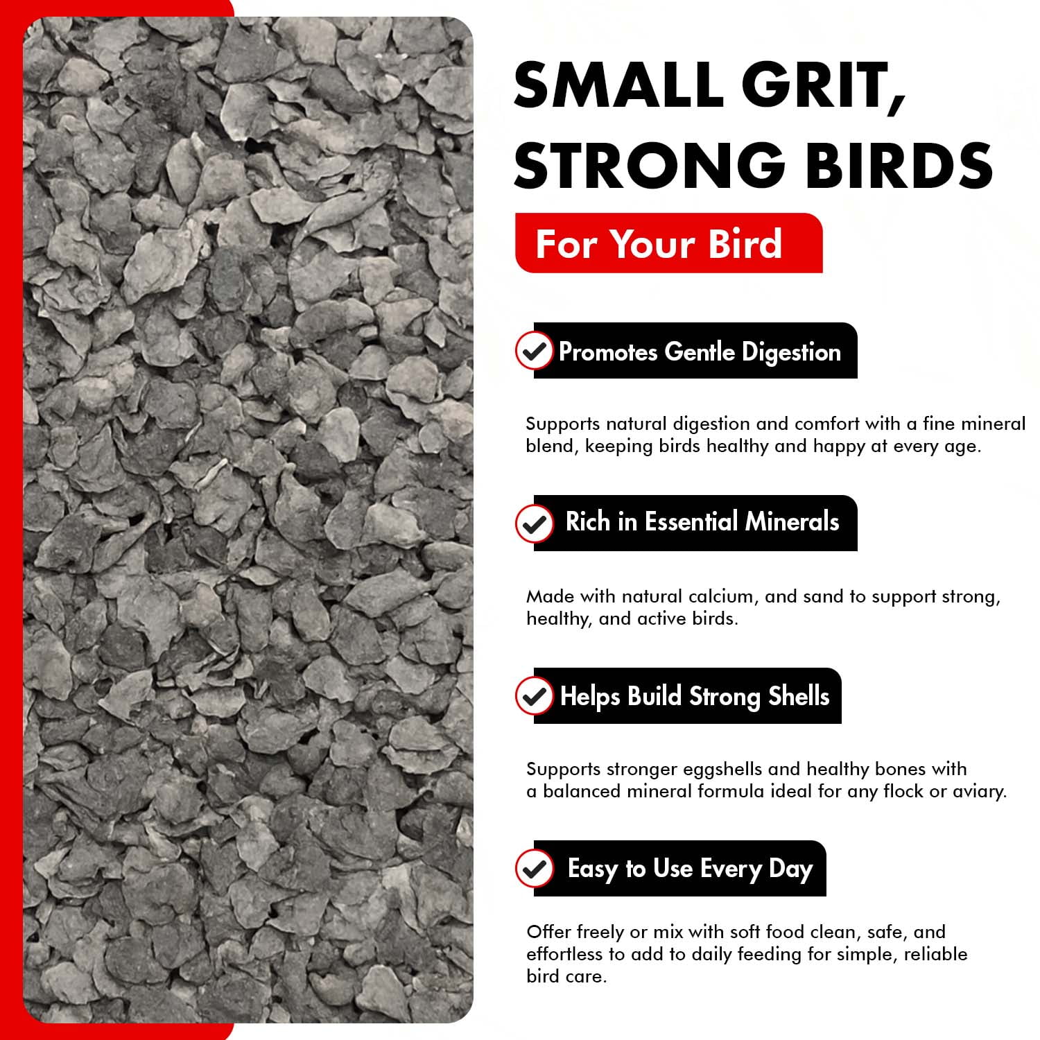 Morning Bird Poultry Grit, Mineral-Rich Feed for Digestion & Calcium Support, 4.5 lb (3 Pack, 1.5 lb Each)