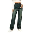 thumbnail image 6 of ManxiVoo Women Wide Leg Jeans Straight Leg Medium High Waist Comfort Denim Trousers for Casual Style XS Size Grey, 6 of 8